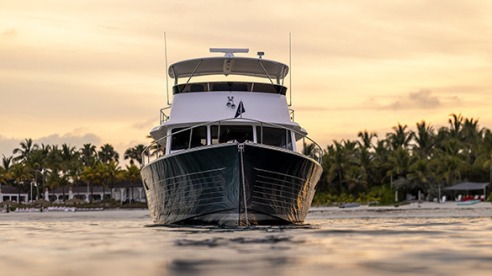Grand Banks 62, shot in the Bahamas.
